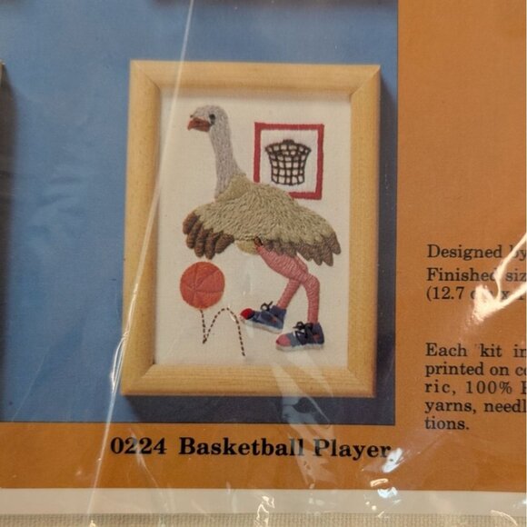 Creative Circle Needlepoint Kit 224, 774, 826 Flowers Basketball Player Complete - Picture 6 of 10
